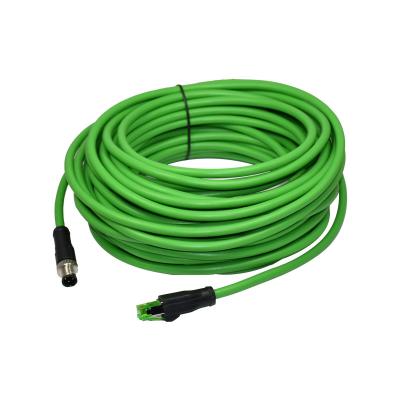 China Cámara industrial de Ethernet de Pin Cat 6 del conector circular 8 del código M12 de IP68 Rj45 X en venta