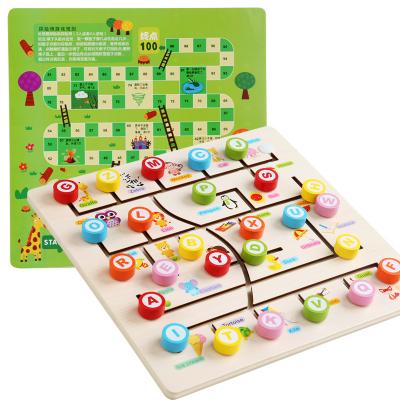 China Eco-Friendly Chess Baby Wooden Colorful Animal Cartoon Chess Toys Baby Walking Wooden Toy Cartoon Chess Sets for sale