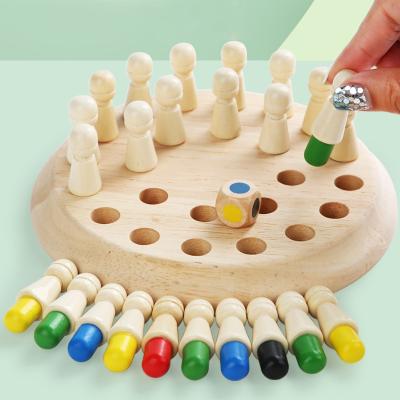 China New Hot Kids Montessori Educational Toy Memory Game Matchstick Color Wooden Cartoon 2021 Learning Board Games For Children for sale