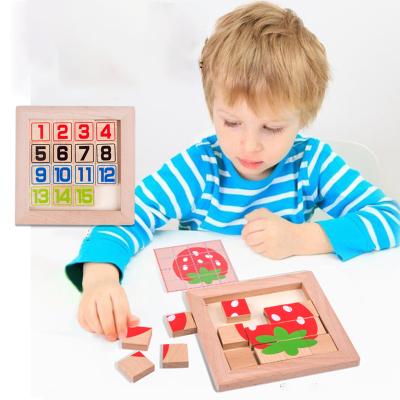 China Cartoon Wooden Toys For Children Customizable Number Puzzle Model Puzzles Montessori Wooden Toys for sale