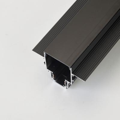 China DC48V Modern Aluminum Embedded Magnetic Ceiling Mount LED Track Light Fixture Magnetic Track for sale