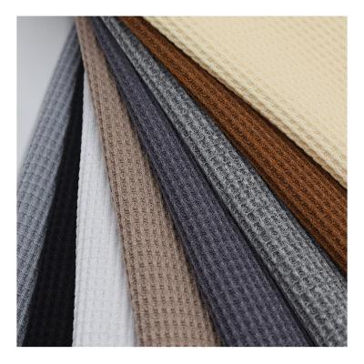 China 6WKK11 Solid Polyester Waffle Fabric For T-shirt Plaid 250gsm for sale