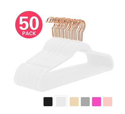 China Space Saving Ultra Thin Adjustable 360 Rose Gold Crochet Suit Dress Velvet Non-Slip Hangers for sale
