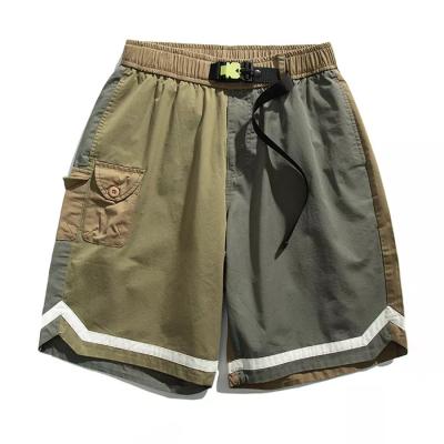 China Anti-Wrinkle Cotton Sports Shorts Mens Common Beach Printed Multi Letter Pocket Mesh Sweat Shorts Woven Fabric For Men for sale
