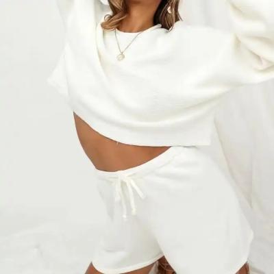 China Hot Sale Sports Wear Women Summer Waterproof Clothing Set Logo Shorts Set Custom Women Two Piece Shorts Clothing Set for sale