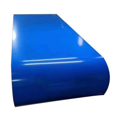 China 0.25x1219mm Blaufarbene Polyesterbeschichtung Vorbemalte Spirale Vorbeschichtete Stahlfolie zu verkaufen