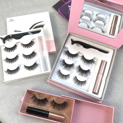 China Private Label Natural Magnetic Silk 3D Top Selling False Eyelashes Lashes Magnetic Eyelashes Newest Natural Magnetic Eyelashes for sale