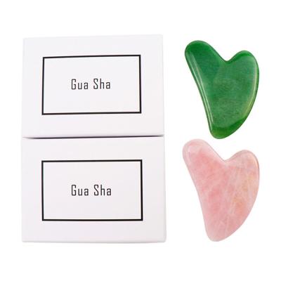 China 2021 New Face Gua Sha Scraping Board Rose Quartz Jade Gua Sha Massage Tool Pink Scratching Scraping Board for sale