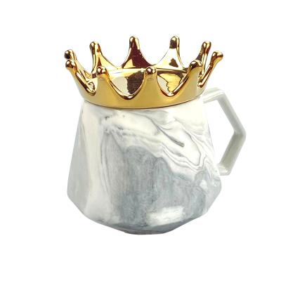 China Pink 400ML Amazon Crown Mugs Black White Green Milk Coffee Ceramic Cup Sustainable Hot Selling Hot Selling Valentine Christmas Gift for sale