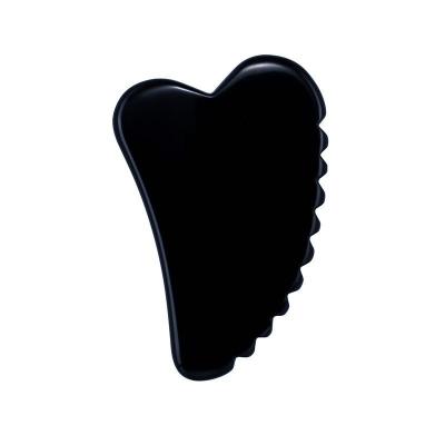 China Face Wholesale Best Selling Competitive price Natural Black Obsidian Gua Sha Stone Face Gua Sha Jade Massage too for face for sale