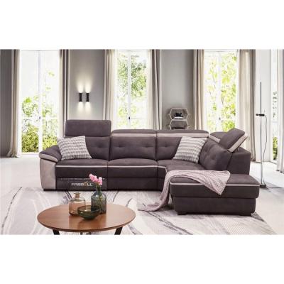 China High End Fabric L Shape Electric Function Modern Simple Luxury Sofa Couch Tan Tan Couch Living Room for sale