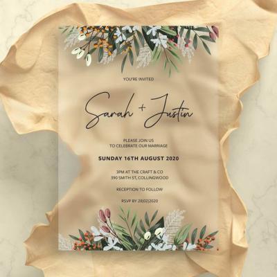 China Custom Unique Luxurious Transparent Europe Square Cards Festival Wedding Invitation Clear Printing Acrylic Card for sale