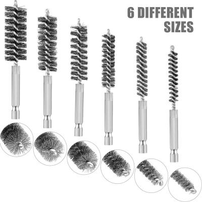 Китай Stainless Steel Wire Cleaning Hexagonal Rod Gun Brush 8/10/12/15/17/19mm продается