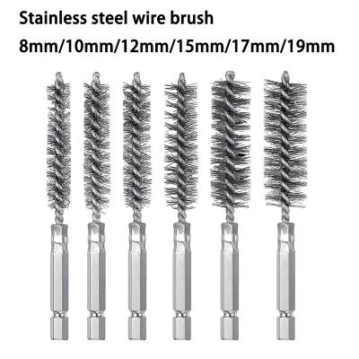 China Hex Bar Gun Brush Polishing Deburring Stainless Steel Wire Pipe Brush Te koop