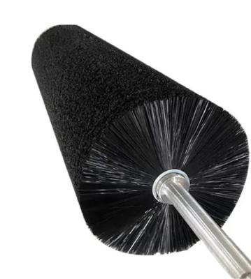 China custom Spiral Roller Brush High Density Nylon Brush Aluminum Alloy/Galvanized Iron Base For Food And Printing Industry for sale