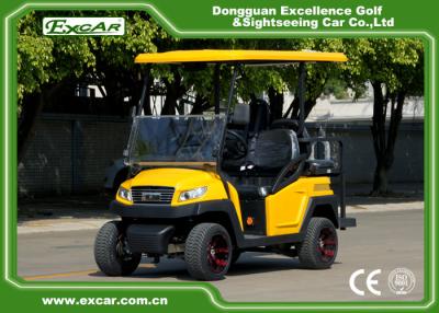 China EXCAR Electric Fuel Type Yellow Electric Golf Car 3 - 4 Seater 48V 350AH Trojan Battery for sale