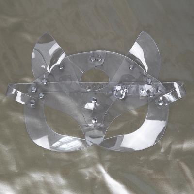 China Pointed Party Cat Woman Hood Mask, PVC Halloween Costume Harness Dog Mask GarteCosplay BDSM Disguise Fetish Petplay Kitten Mask for sale