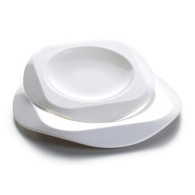 China Sustainable New Design Unbreakabel Creative Melamine 9.5 Inch White Luxury Plates for sale