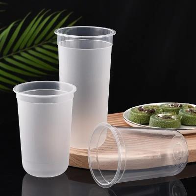 China Frosted Takeaway Disposable Plastic Cups Custom Cold Cups for sale