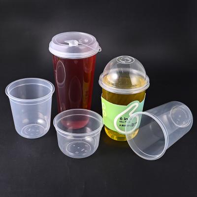 China Eco Friendly PP U Shaped Plastic Cups Milkshake Cup For Tea Coffee Food And Drink for sale