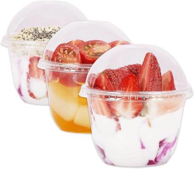 China Clear Transparent Custom Disposable Cups Plastic Coffee Cups With Dome Lid for sale