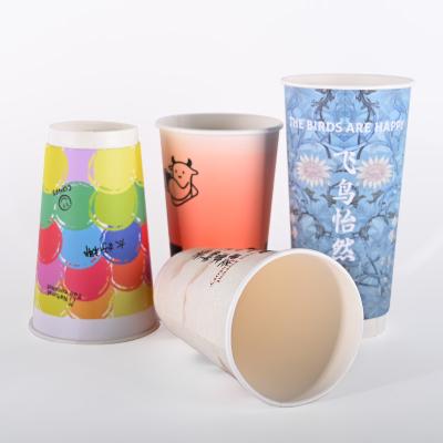 China 10 oz 22 oz copas de papel de pared doble 90 mm 80 mm Diámetro Cmyk Impresión en venta