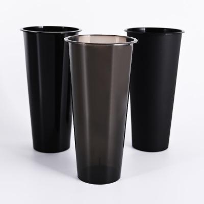 China Copas de plástico de 12 oz 16 oz de PP Diseño personalizado Eco amigable Negro Copas de bebida de plástico de PP en venta