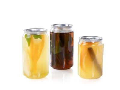 China Food Grade 300ml OEM PET Plastic Beverage Bottles With Snap Lid for sale