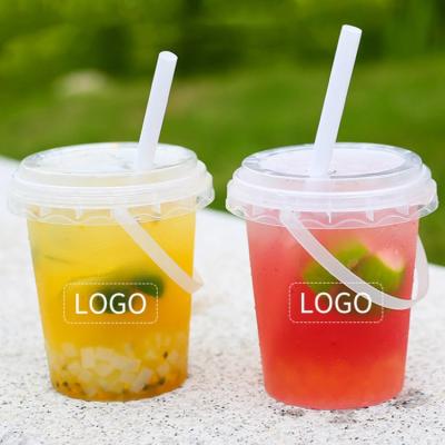 China Tazas de plástico transparentes de 12 oz de impresión personalizada Tazas de ensalada de yogur de frutas en venta
