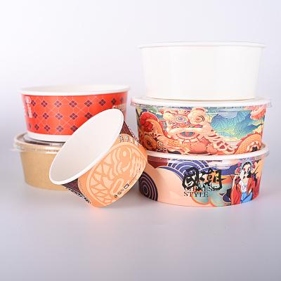 China Ensalada rígida Papel desechable Embalaje de alimentos Bolsas de papel Kraft para almacenamiento seguro en venta
