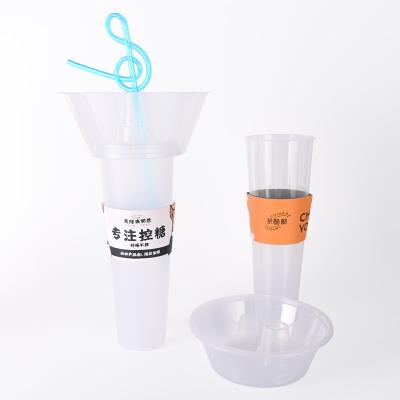 China Tazas de plástico personalizadas y desechables con tazón de comida de plástico en venta