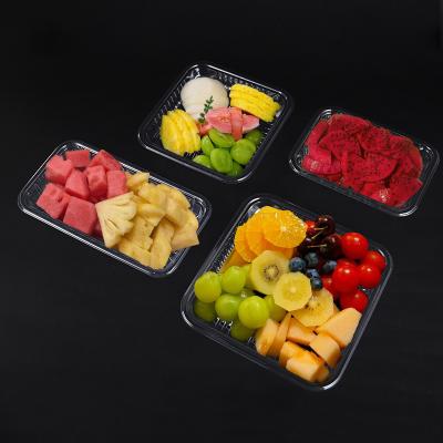 Chine Contenants alimentaires en plastique jetables transparents boîte à couvercle à charnière pour pâtisseries à vendre