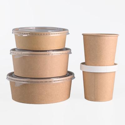 China Compostable Sostenible Microondas Disponibles Cuencos Kraft para llevar Contenedores en venta