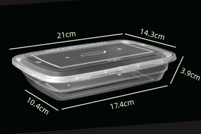 Chine Boîte à repas jetable en PP à emporter 750 ml de micro-ondes pour emballage alimentaire à vendre