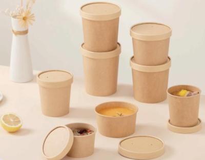 China Logotipo rígido Impreso Ensalada de papel Kraft Bowl para personalizado en venta