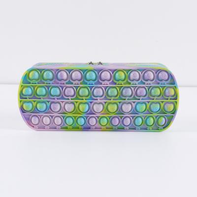 China Gift Present Silicone Stir Sensory Party Favors Pencil Case Cute Colorful Soft Stationery Container For Kids Toys Pencil Case for sale