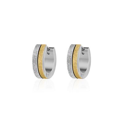 China FASHIONABLE Helix Steel Earring Design Matte Frosted Frosted Earring Hoops Stainless Design Jewelry for sale