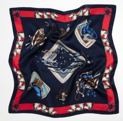 China Simple Digital Printing Square Square 53*53cm Can Be Customized 100% Luxury Silk Scarf for sale