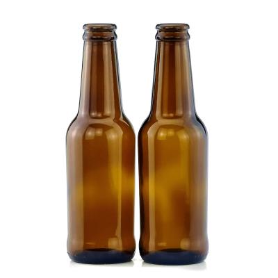 China Most Popular Custom Beverage 215ml Amber Beverage Glass Beer Bottle for sale
