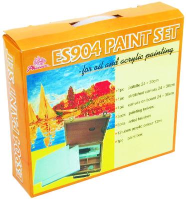 China jogos de tiragem ajustados da arte acrílica das escovas de pintura 5pcs para a cor acrílica 12ml dos novatos 12pcs à venda