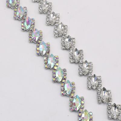 China Wholesale Crystal Rhinestone Chain Trimming Bling Crystal Chain For Garments LSRT1000 from Flatback for sale