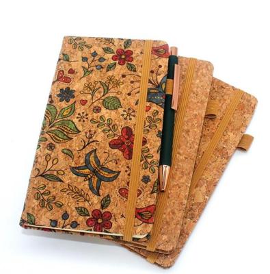 China Wholesale creative magnetic definable logoA5 notebook PU cork grain notepad business office notebook set for sale