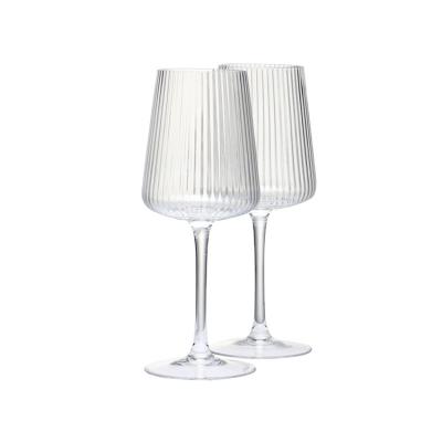 China 2022 Creative New Stripe Crystal Glass Red Wine Cup Jianou Degradable Home Wine Cups for sale