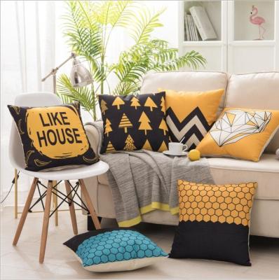 China Simple Nordic Geometric Animal Printed Cushion Covers Sofa Decorative Cushions Pillow Cover 45*45 for sale