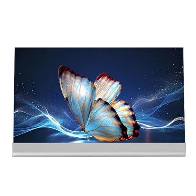 China 77 Inch Transparent OLED Touch Screen Digital Kiosk with Aluminum Alloy Frame and Pen/Finger Touch Writing Method for sale
