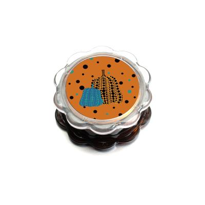 China WOWO TECH Sunflower 3 Layers Shape 3D Design 3 Layer Plastic Herb Grinder High Quality Tobacco Grinder With Magnetic Cover for sale