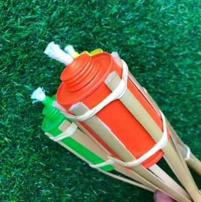 China Yard Deck Decoration Outdoor Natural Bamboo Torch Bamboo Tiki Torch for sale