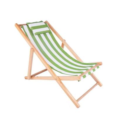 China Terraço de jardim ao ar livre Cadeira relaxante de bambu Encosto ajustável em 4 posições Área de estar de lona à venda