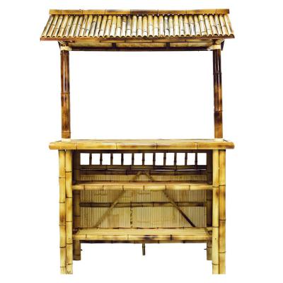 China Bamboo Beach Tiki Bar com porta garrafas Cadeiras de bebidas de bambu com suporte de costas à venda