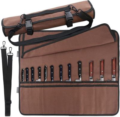 China OEM 24 Slots Cutlery Knife Rack Chef Case Knife Roll Durable High Quality Portable Bags for sale